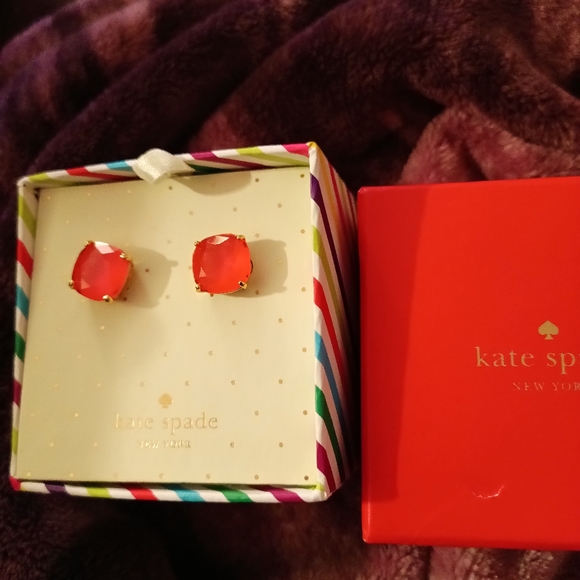 Kate spade large pink stud earrings nib